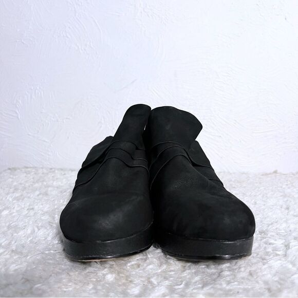 EILEEN FISHER  Black Suede Closed Toe Mules Platform Chunky Women's Size 10 - Picture 3 of 8